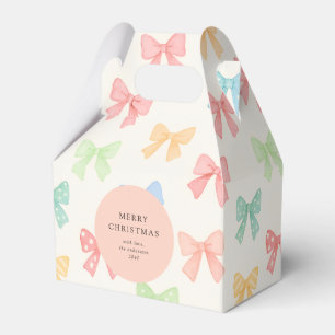 Cute Colorful Bow Pattern Kids Holiday Cookie Favor Boxes