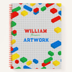 Cute Colorful Bricks Building Blocks Kids Artwork Notebook