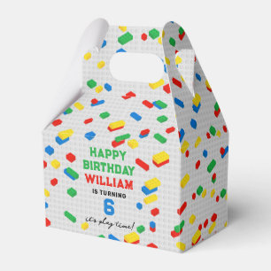 Cute Colorful Bricks Building Blocks Kids Birthday Favor Boxes