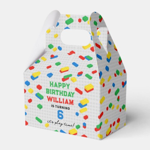 Cute Colorful Bricks Building Blocks Kids Birthday Favor Boxes