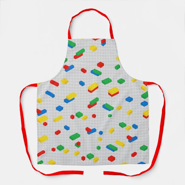 Cute Colorful Bricks Building Blocks Kids Pattern Apron (Front)