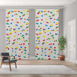 Cute Colorful Bricks Building Blocks Kids Pattern Blackout Curtains