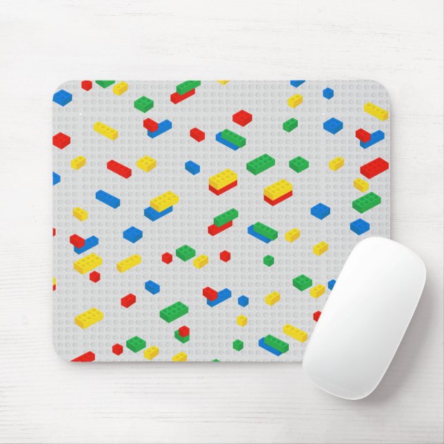 Cute Colorful Bricks Building Blocks Kids Pattern Mouse Pad (With Mouse)