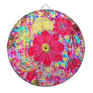 Cute colorful bright flowers dart board
