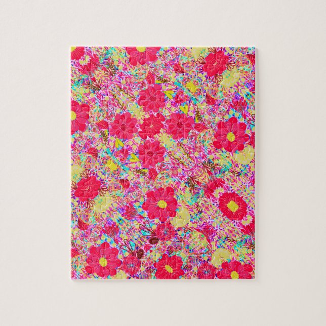 Cute colorful bright flowers jigsaw puzzle (Vertical)