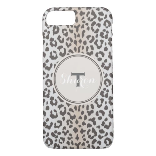 Cute colorful brown beige cheetah print monogram iPhone 87 case