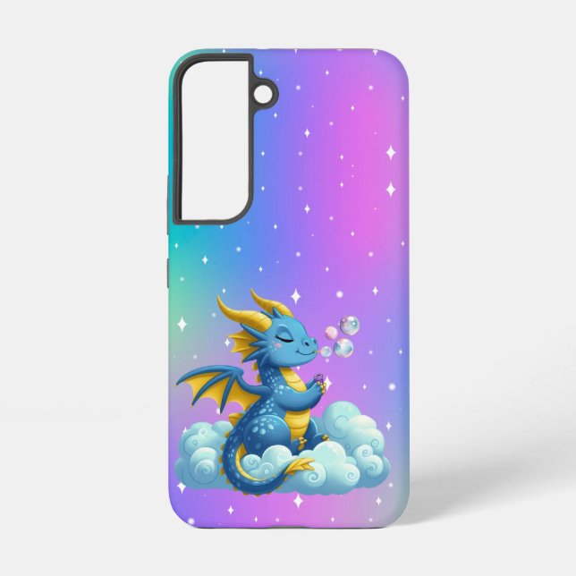 Cute colorful bubble Dragon Samsung Galaxy Case (Back)
