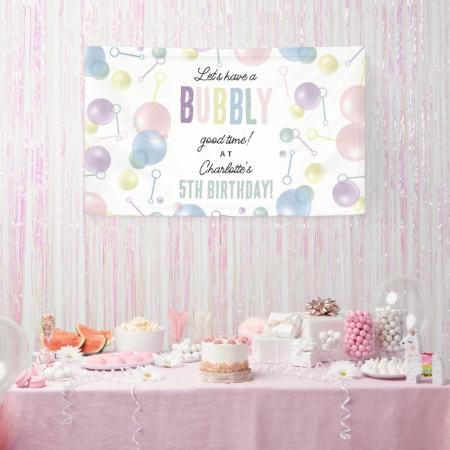 Cute Colorful Bubble Kids Birthday Party Banner (Party)