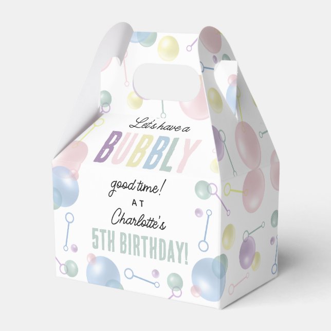 Cute Colorful Bubble Kids Birthday Party Favor Boxes (Front Side)
