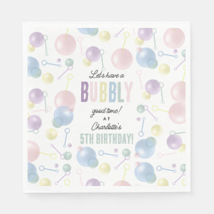 Cute Colorful Bubble Kids Birthday Party Napkins