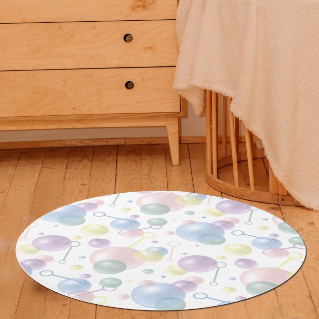 Cute Colorful Bubble Pattern Girl Nursery Rug (Cute Colorful Bubble Pattern Girl Nursery Rug)