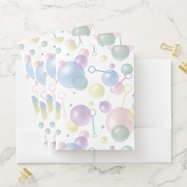 Cute Colorful Bubble Pattern Pocket Folder (In Situ)