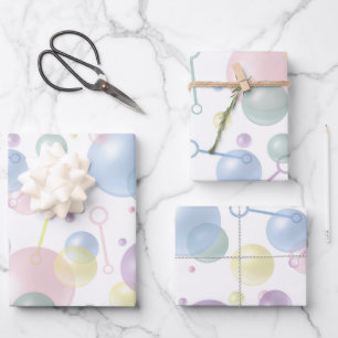 Cute Colorful Bubble Pattern Wrapping Paper Sheets