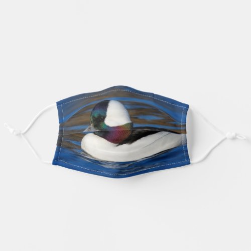 Cute Colorful Bufflehead Duck on Winter Pond Adult Cloth Face Mask