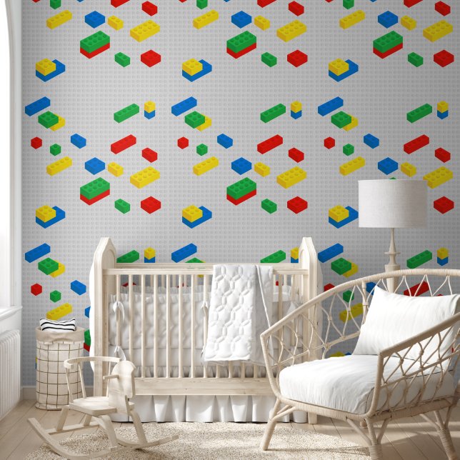 Cute Colorful Building Blocks Kids Pattern Wallpaper (Kids)