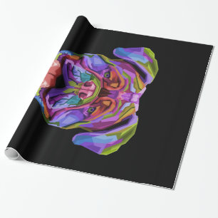 Cute Colorful Bulldog Wrapping Paper