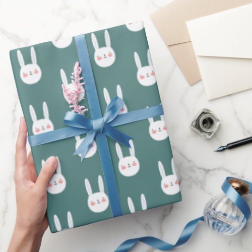 Cute Colorful Bunny White Rabbit Pastel Color  Wrapping Paper