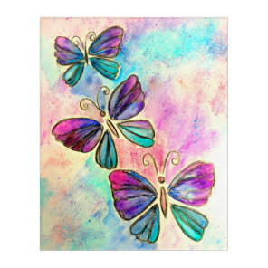 Cute Colorful Butterflies Acrylic Print