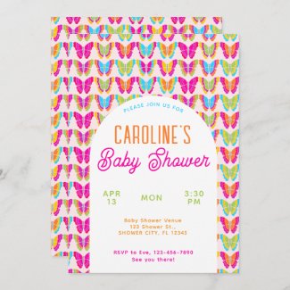 Cute Colorful Butterflies Arch Girl Baby Shower