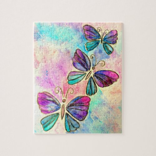 Cute Colorful Butterflies Flying _ Spring Joy Jigsaw Puzzle