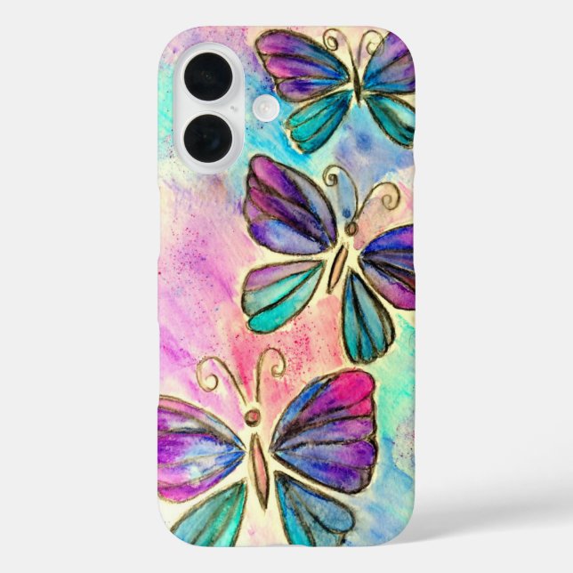 Cute Colorful Butterflies iPhone Case (Back)