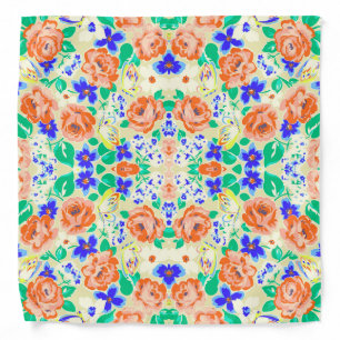 Cute colorful butterflies roses patterns bandana