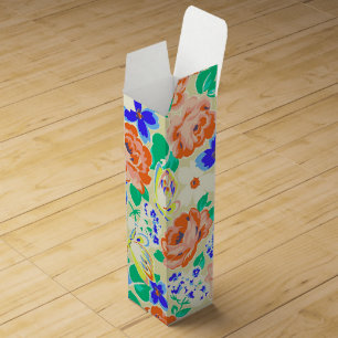 Cute colorful butterflies roses patterns wine box