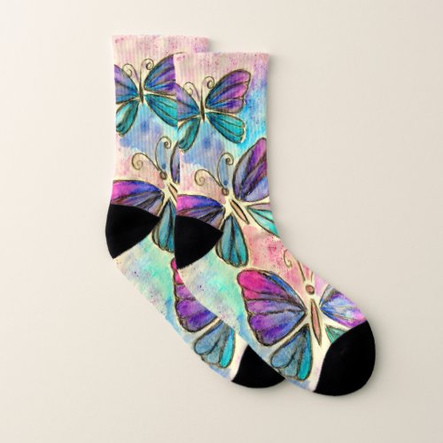 Cute Colorful Butterflies Socks