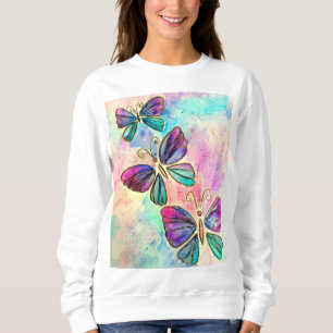 Cute Colorful Butterflies - Watercolor Painting Sweatshirt