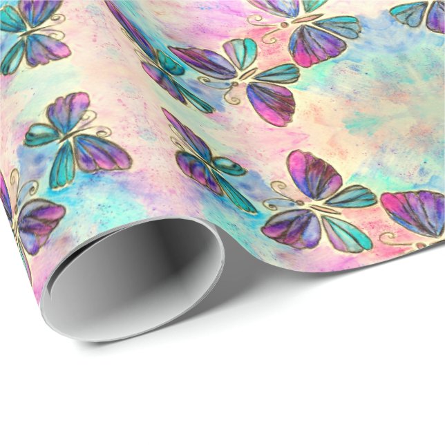 Cute Colorful Butterflies - Wrapping Paper (Roll Corner)