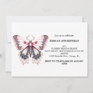 Cute Colorful Butterfly Birthday Party Invitation