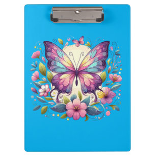 Cute, colorful butterfly clipboard