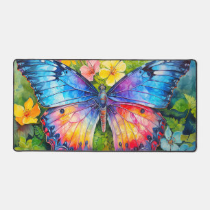 Cute Colorful Butterfly Illustration Desk Mat