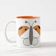 Cute Colorful Butterfly Mug - Orange Tip