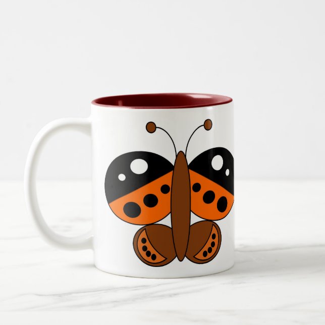 Cute Colorful Butterfly Mug - Painted Lady (Left)