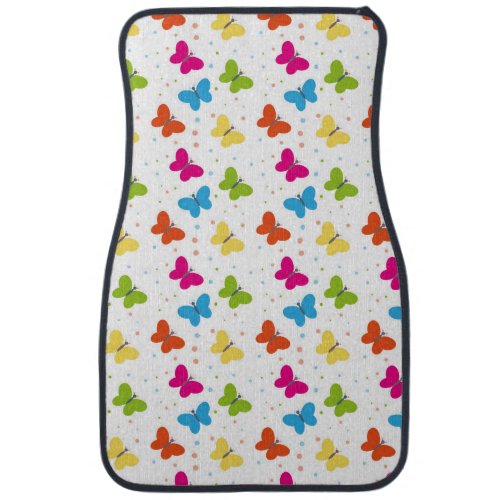 Cute Colorful Butterfly Pattern Car Floor Mat