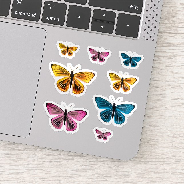Cute Colorful Butterfly  Sticker (Detail)