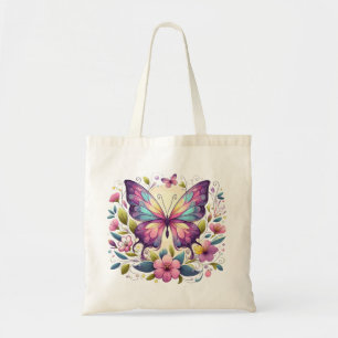 Cute, colorful butterfly tote bag