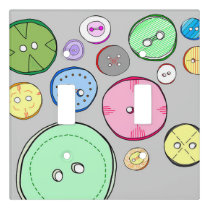 Cute Colorful Button Illustration Light Switch Cover