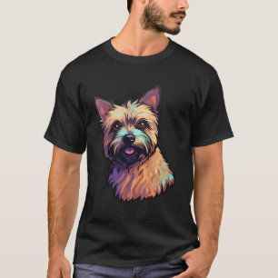 Cute Colorful Cairn Terrier Art For Dog Doggy Pupp T-Shirt