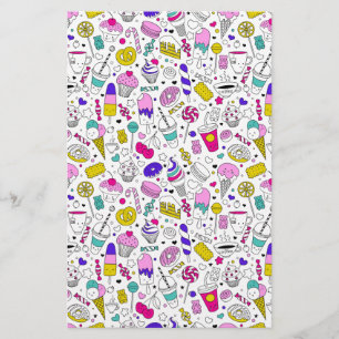 Cute Colorful Candy Sweet Pattern Stationery