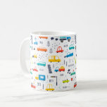 Cute Colorful Car Traffic Pattern Coffee Mug