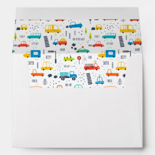 Cute Colorful Car Traffic Pattern Envelope