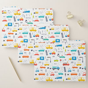 Cute Colorful Car Traffic Pattern File Folder