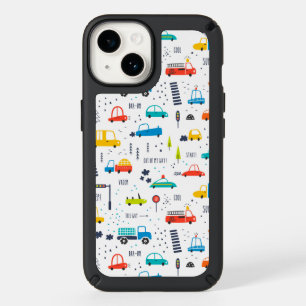 Cute Colorful Car Traffic Pattern Speck iPhone 14 Case