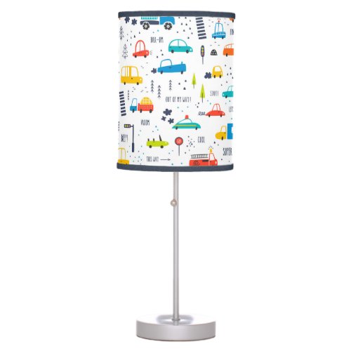 Cute Colorful Car Traffic Pattern Table Lamp
