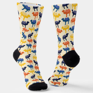 Cute Colorful Cartoon Camels Pattern Socks