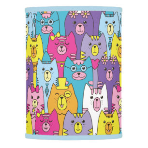 Cute Colorful Cartoon Cats Pattern Lamp Shade