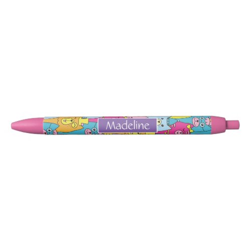 Cute Colorful Cartoon Cats Pattern Personalized Black Ink Pen