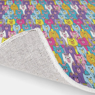 Cute Colorful Cartoon Cats Rug